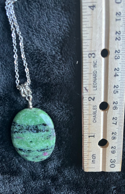 Ruby Zoistite Pendant