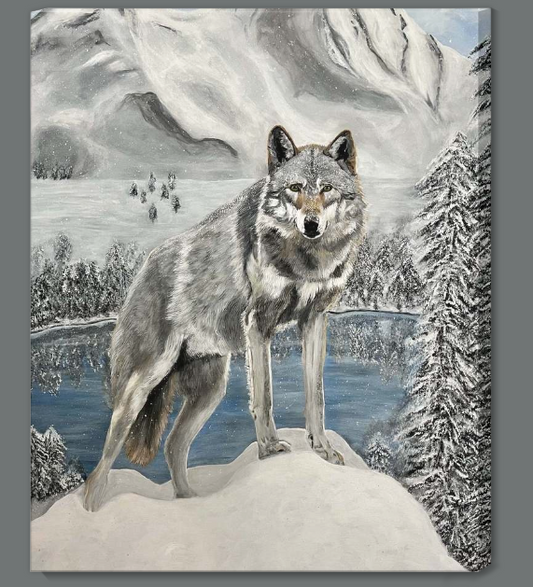 "Ready" - Wolf Painting