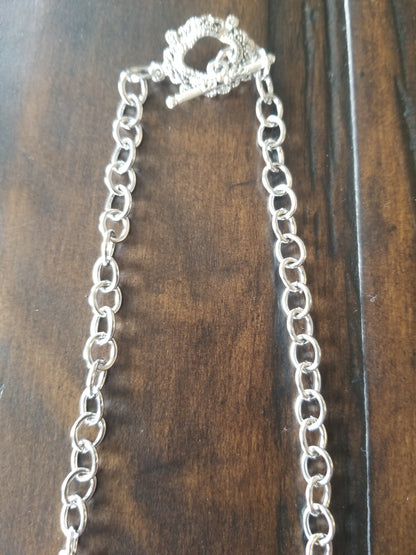 Agate slice Pendant Stainless steel necklace